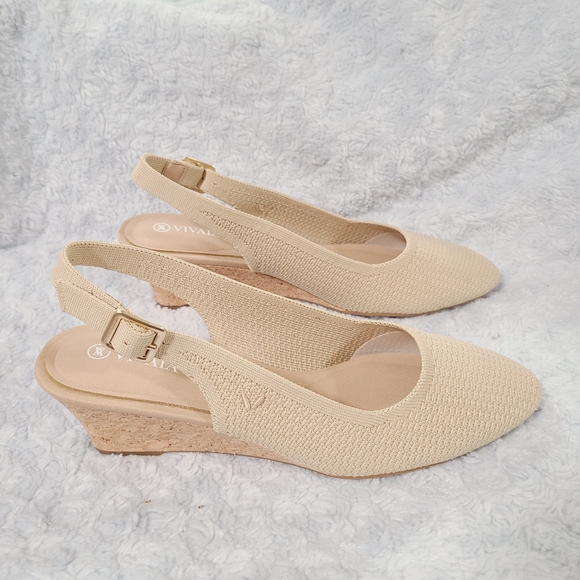 NWT Vivaia Almond Tamia Sling Back - Picture 4 of 8